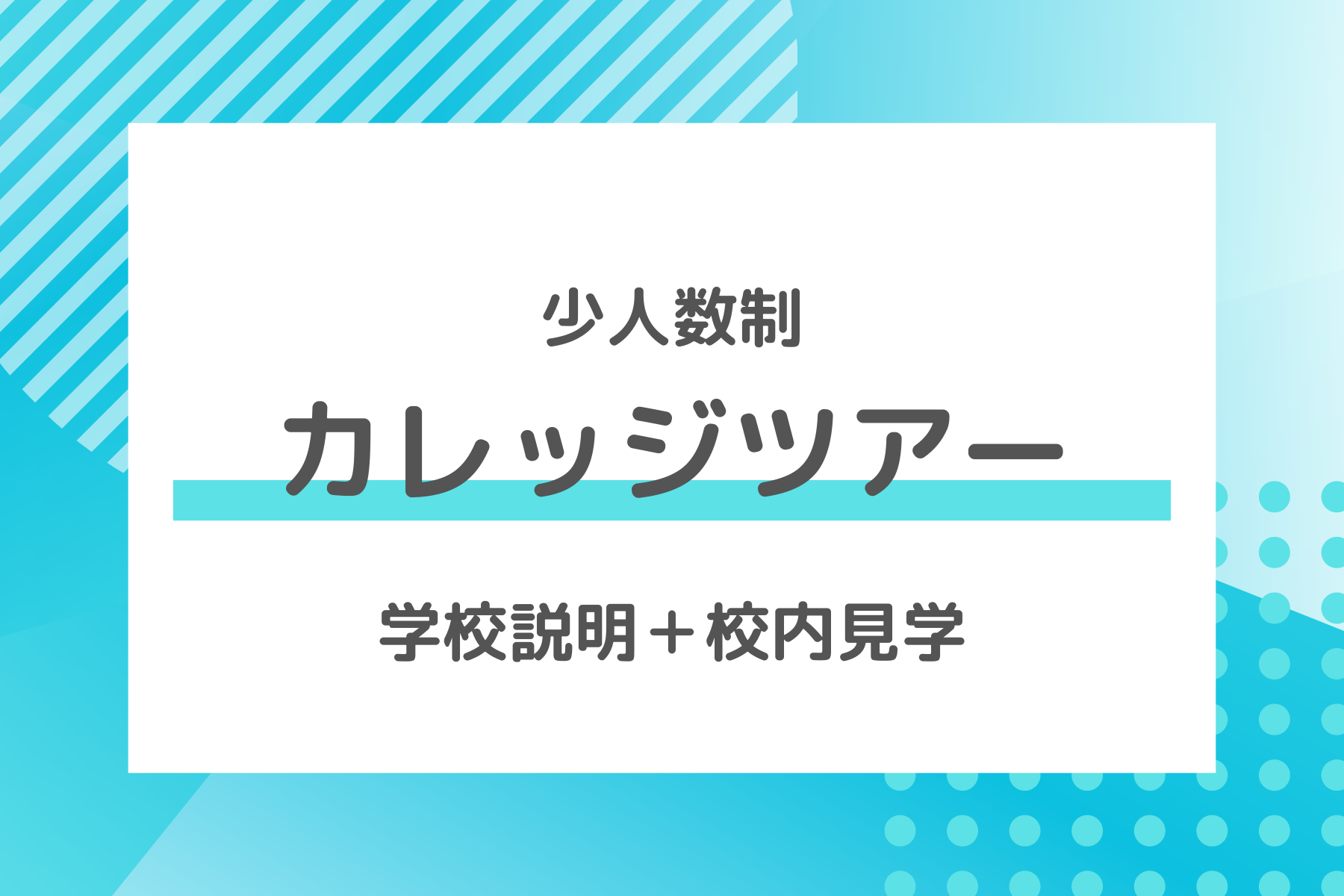 カレッジツアー 6/22(土)・7/11(木)開催分 予約受付中