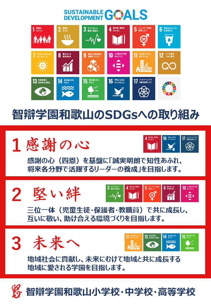 【SDGs宣言】智辯学園和歌山小学校・中学校・高等学校